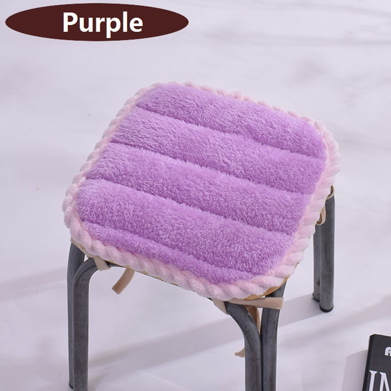 Solid Thick Stool Cushion Chair Seat Cushion Kids Seat Pad Antiskid Cute Pillow Cushion Home Decor 28x28/33x33 CM: Purple A / about 33x33cm