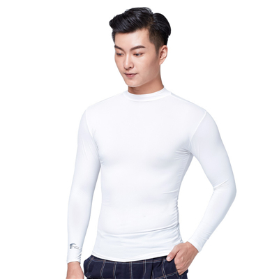 Herre golfskjorter sol uv beskyttelse is tshirts herre langærmet undertøj mandlige udendørs åndbare strømpebukser skjorte undertøj  d0667: Hvid / M