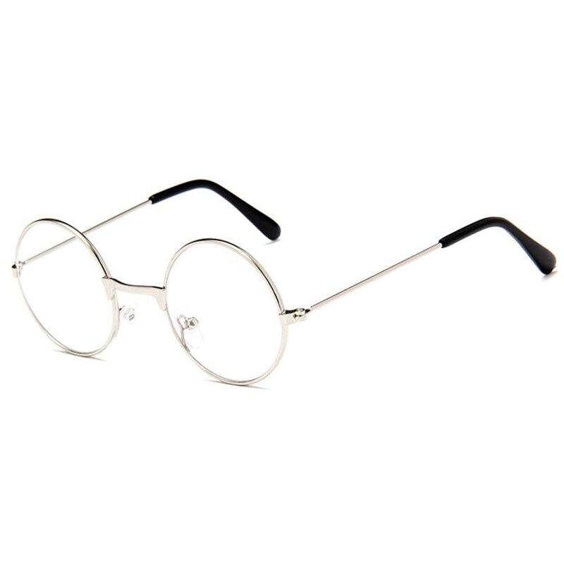 Metall svarta runda barnsolglasögon märke liten flicka/pojke baby barn glasögon glasögon oculos  uv400 små ansiktskostym för 2 ~ 6 ålder: Silverram spegel