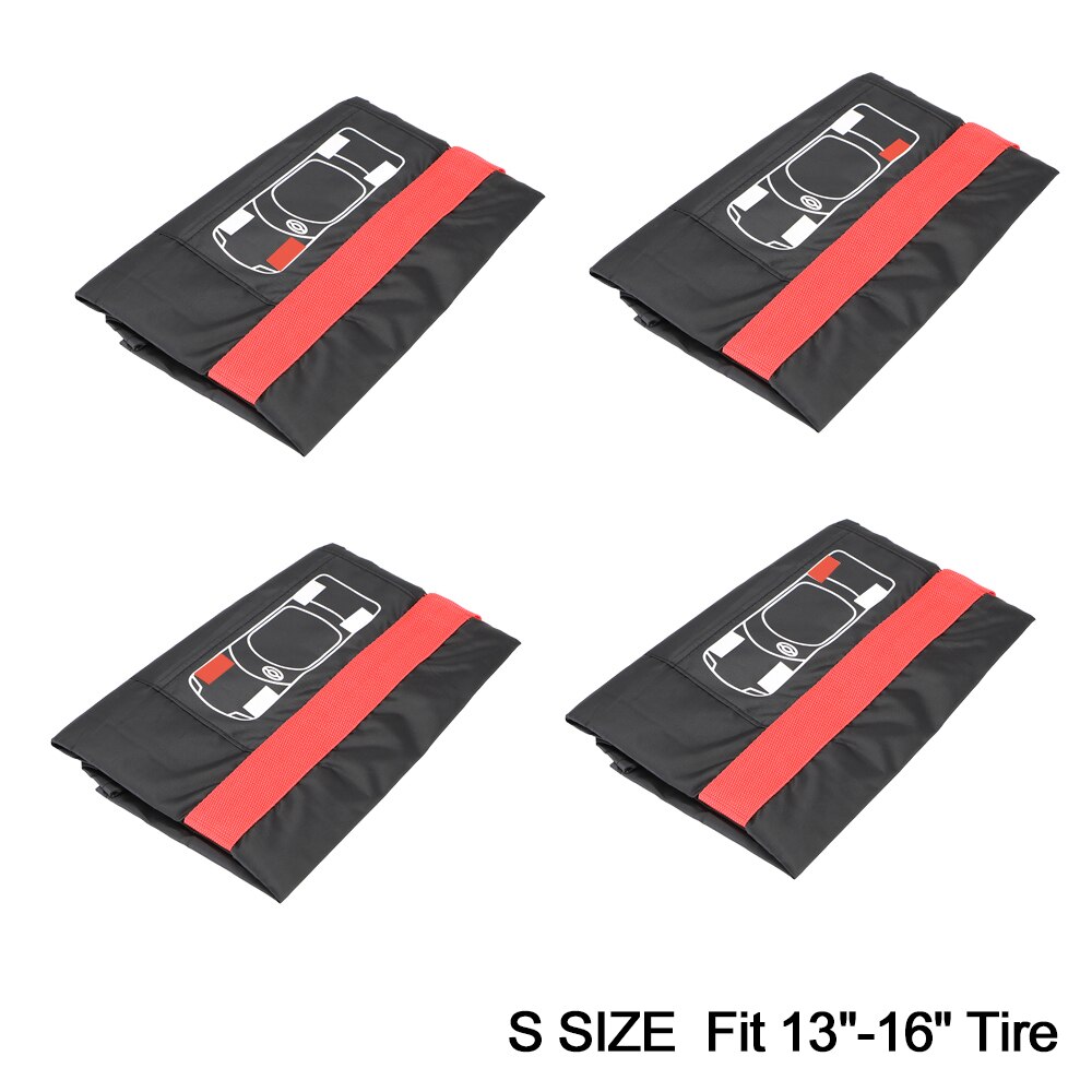 Universal Band Opbergzakken S/L Voertuig Wiel Protector Polyester Auto Reservewiel Cover Case Stofdicht Waterdicht: S-4 Pcs
