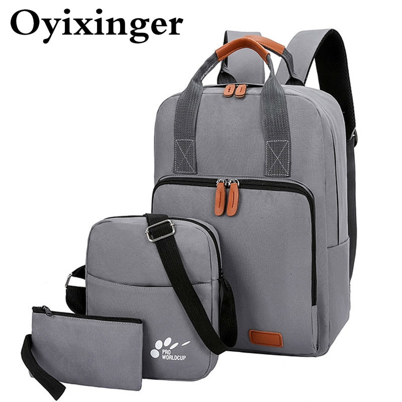 3 Pcs/set Young Student School Bag Boys Backpacks Waterproof USB Charging Backpack Schoolbag For Teenagers Girl Student Book Bag