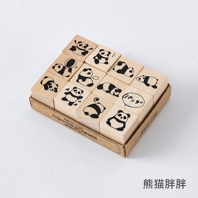 Vintage Kat Beer Panda Dier Leven Stempel Diy Houten Stempels Voor Scrapbooking Briefpapier Scrapbooking Standaard Stempel