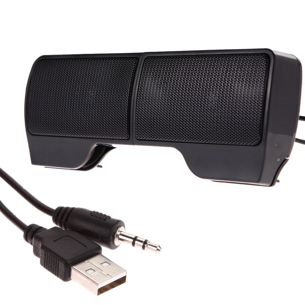 Mini Draagbare Usb Stereo Speaker Soundbar Voor Notebook Laptop Mp3 Telefoon Pc Clip-On Twee Stereo Speaker 3.5Mm audio Jack