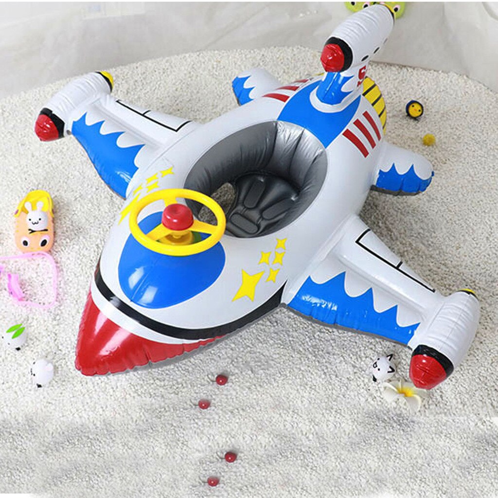 Opblaasbare Vliegtuig Zwembad Drijft Voor Kinderen Zwemmen Float Seat Boot Zwembad Ring Zomer Plezier Zwemmen Speelgoed Fun Zwembad Speelgoed Zwemmen ring Seat
