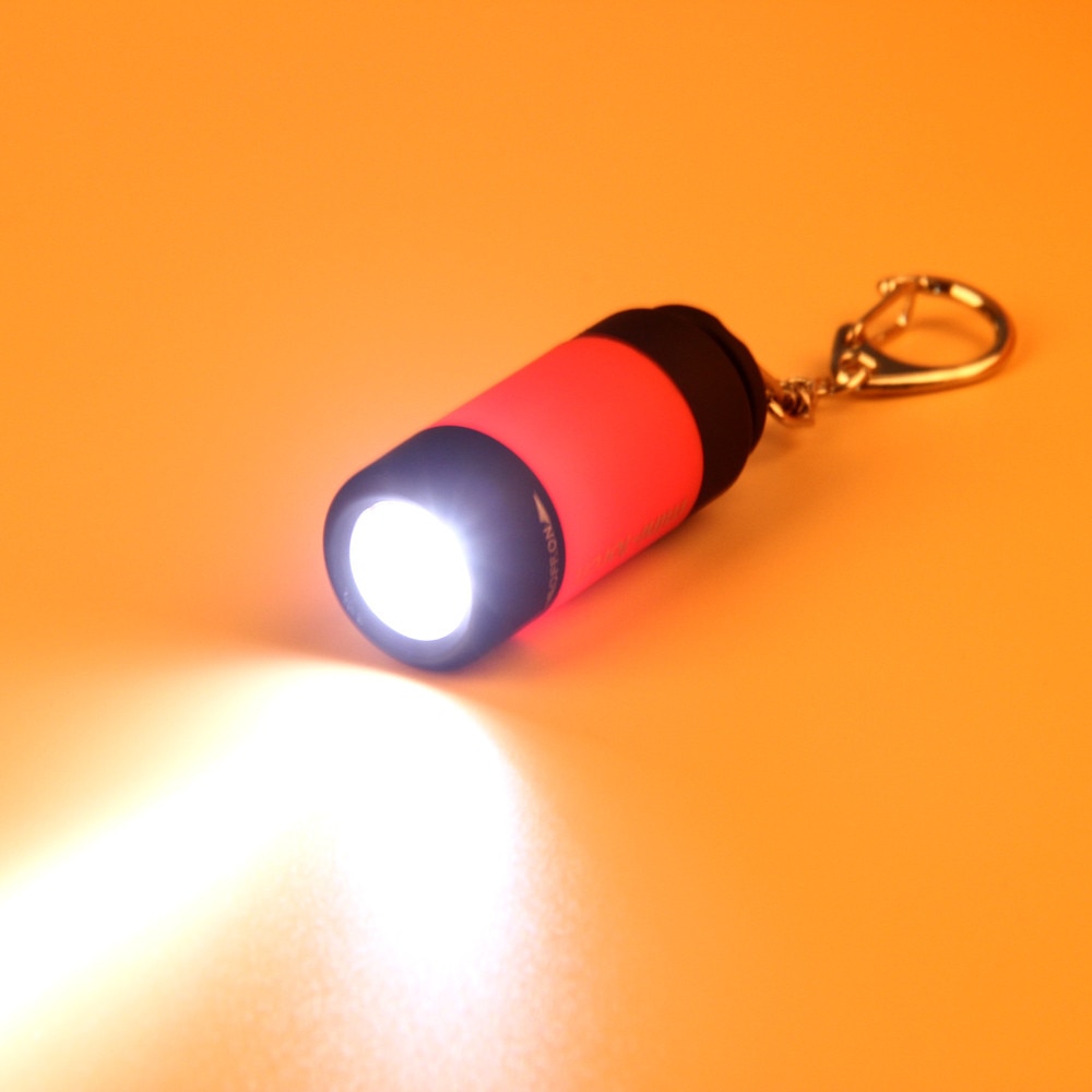 Mini-Torch 0.3W 25Lum USB Rechargeable LED Torch Lamp Flashlight Keychain Key Rings
