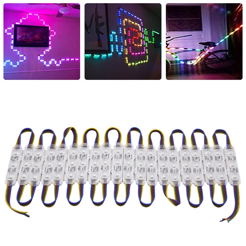 Smd 5050 rgb led-lichtstrip 3 led's reclame commerciële module achtergrondverlichting decor waterdichte lamp voor trap/caravan/tuin