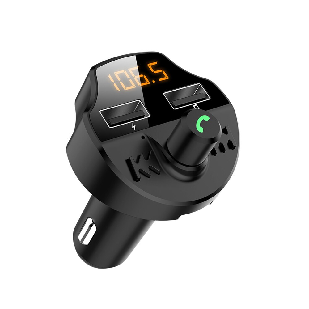 Transmetteur de voiture Bluetooth 5.0 voiture lecteur Mp3 modulateur adaptateur batterie tension TF carte mains libres double USB Smart T66: Default Title