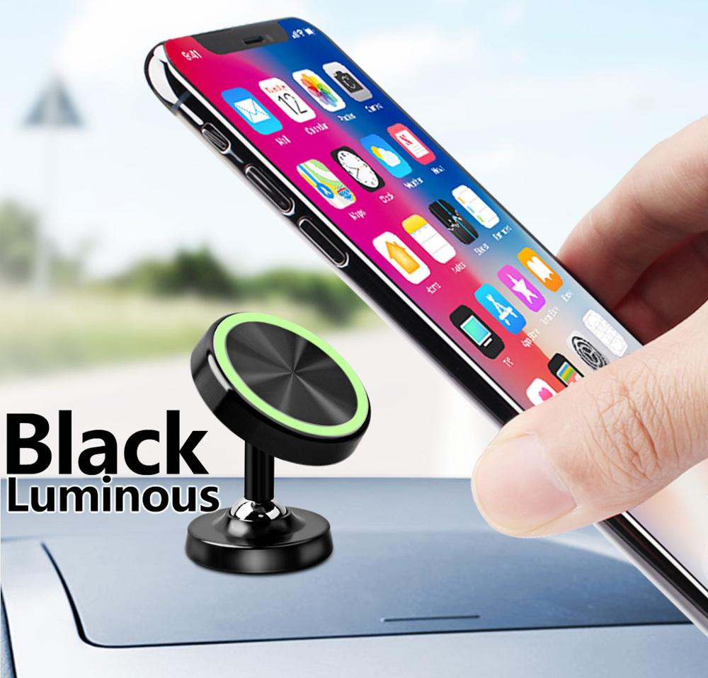 FONKEN Leucht Telefon Auto Halfter Zwei Weg Einstellen Auto Magnetische Halfter Magnet Adsorption Mobil Montieren Schlüssel Kabel Schreibtisch Steht: schwarz Luminous stand
