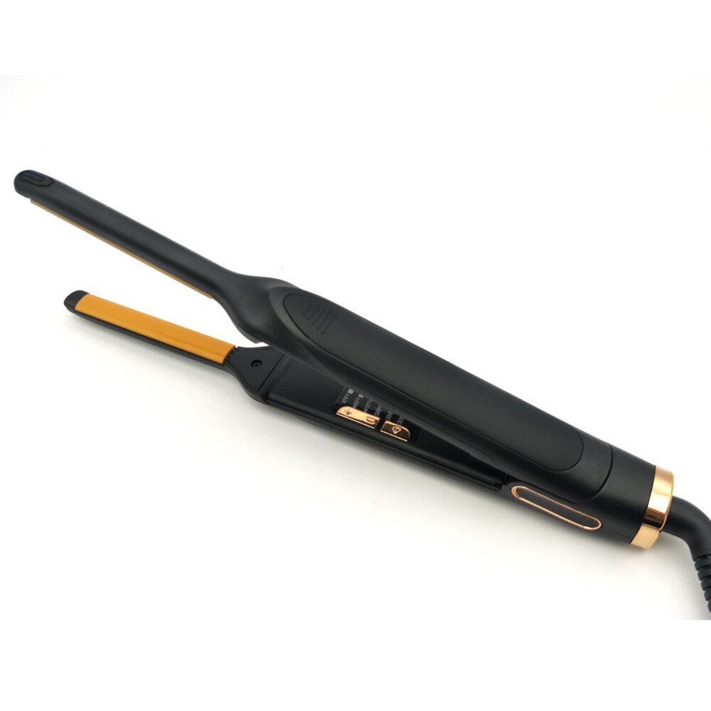 Flat Iron for Short Hair 2 in 1 LED Hair Straightener Ceramic Beard Thinnest Pencil Hair Flat Iron Hair Wool curls: 10MM / UK