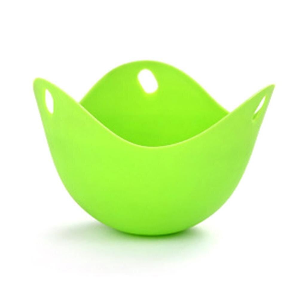 1pcs Egg Poacher Silicone Egg Poacher Pan Egg Boiler Mold Safety Non-stick Egg Cooker Home Egg Steamer Kitchen Accessories: 1pcs green