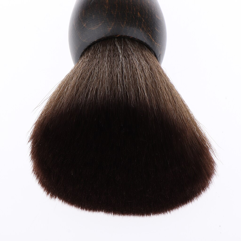 Plumeau doux pour le cou, brosse propre pour coupe de cheveux, Salon de coiffure, poignée en bois