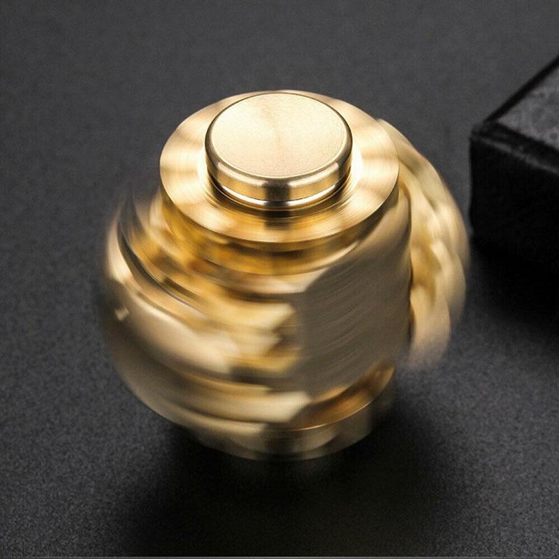 Fingertip gyro gear linkage cube pure copper finger mechanical gyro adult decompression toy 1