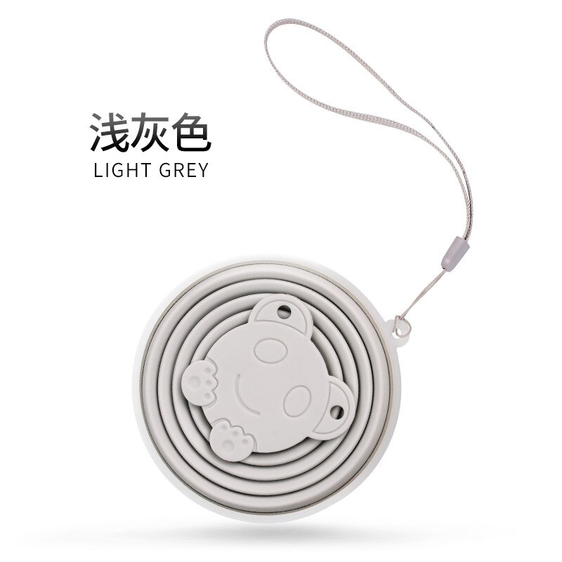 Gobelets pliants en Silicone de 250ml, de alimentaire, rétractable, coloré, Portable, tasse à café d'extérieur, pour voyage: Light grey