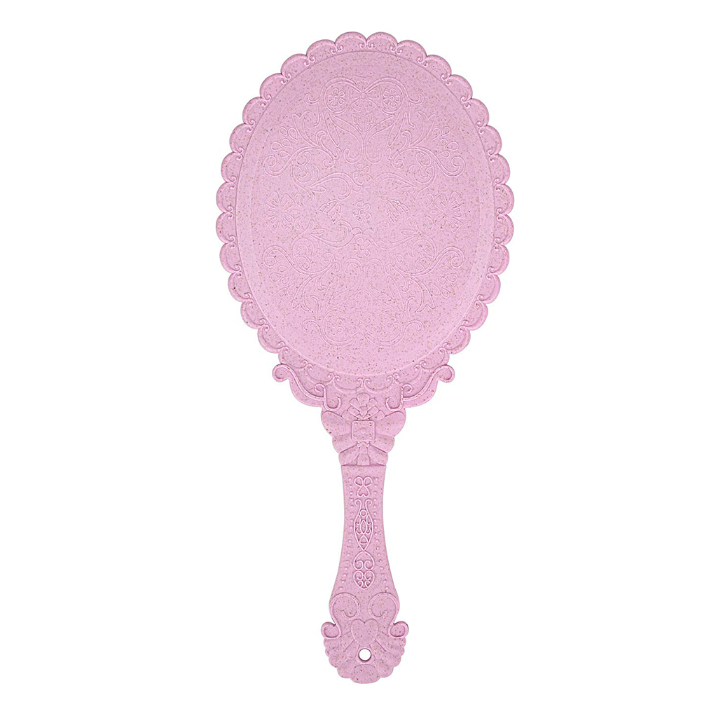 2pcs Handheld Makeup Mirrors Retro Pattern Mirrors Portable Cosmetic Mirror Mirror for Girls