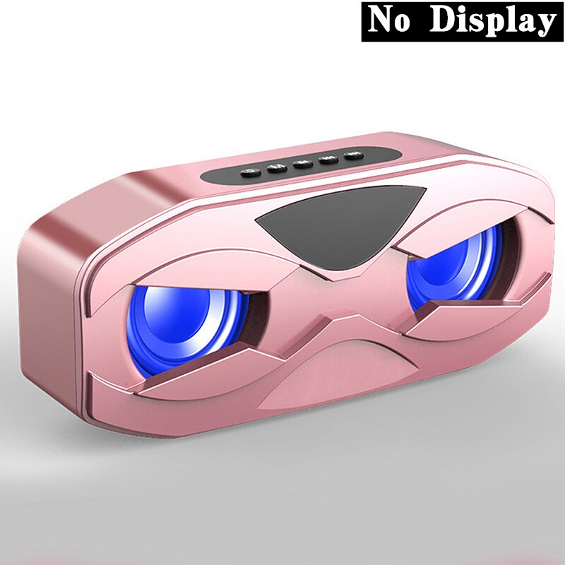 M8 Cool Robot Bluetooth Speaker LED Rhythm Flash Wireless Loudspeaker FM Radio Alarm Clock TF Card Support Subwoofer M5: rose gold-no display