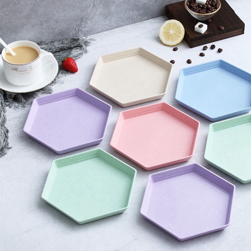 5PCS Premium Dessert Plate,Reusable Appetizer Plates,Dessert Saucer, Colorful Snack Tableware Set for Fruit,Candy