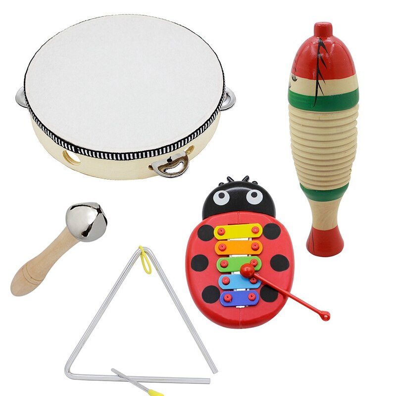 5 sæt orff musikinstrumenter sæt børn tidlige barndom musik percussion legetøj kombination børnehave læremidler