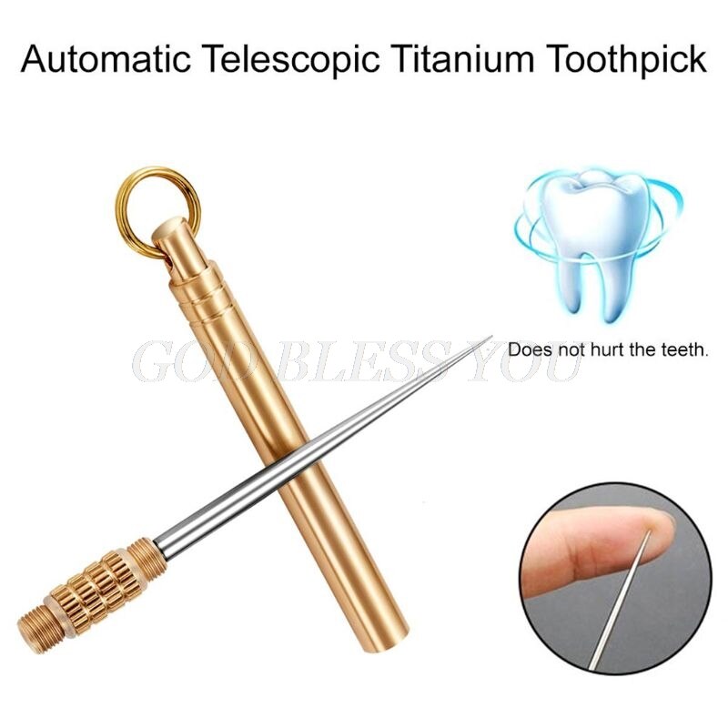 2 Stuks Pocket Titanium Magazijn Tandenstoker Houders Waterdichte Multifunctionele Fruit Vork Voor Outdoor Picknick En Kamperen
