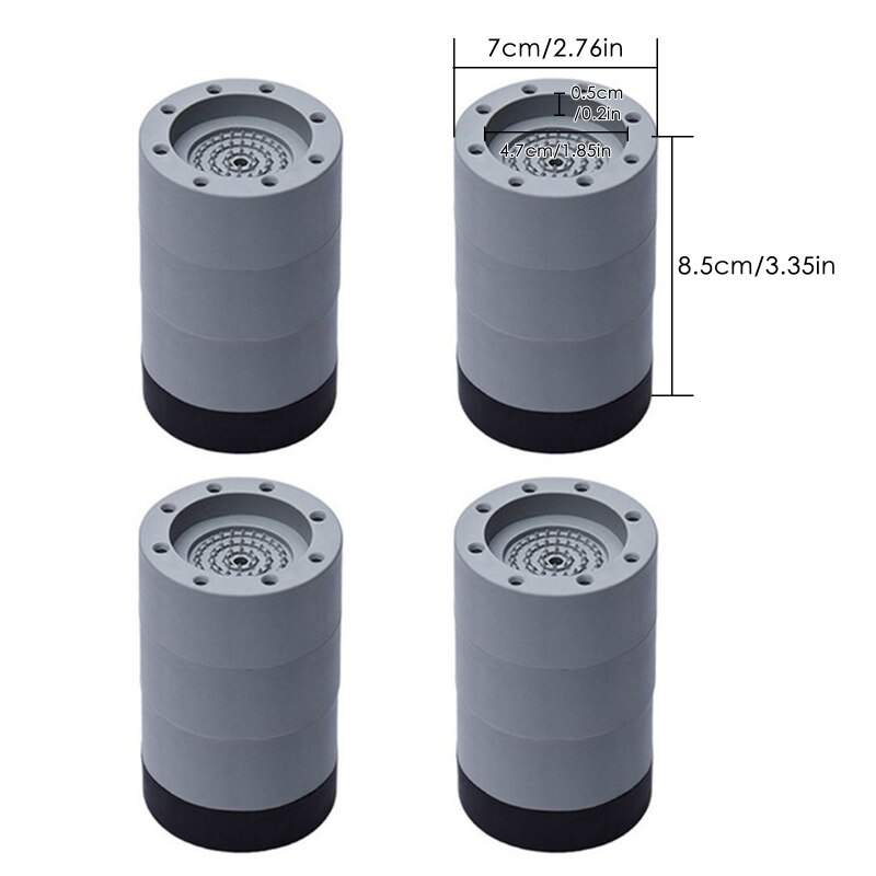 4Pcs Washing Machine Anti-Vibration Feet Heavy Duty Washer Dryer Pad Furniture Non Slip Raise Height Feet Floor Protectors Mat: B