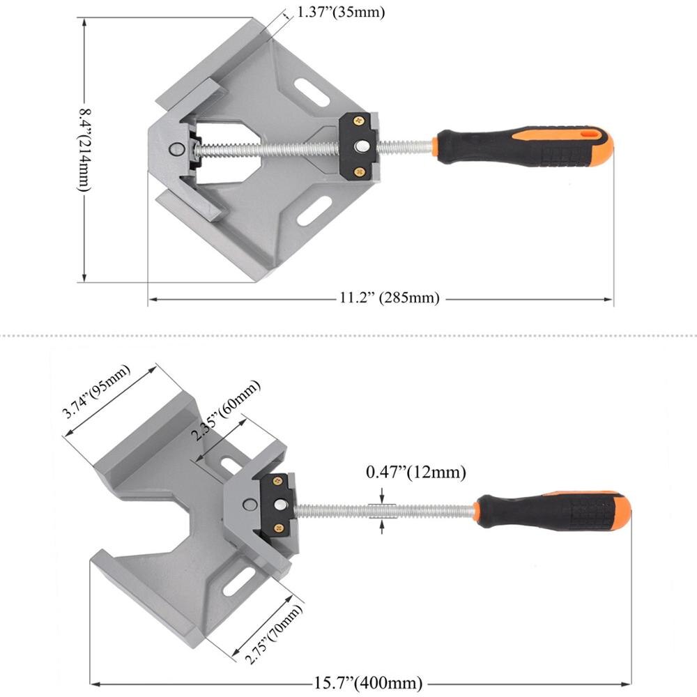 Pinzas para carpintería, pinzas de ángulo de 90 grados, herramientas DIY de aluminio para Barra de carpintería, marco de imagen, ángulo recto de 90 °, herramientas de trabajo de madera