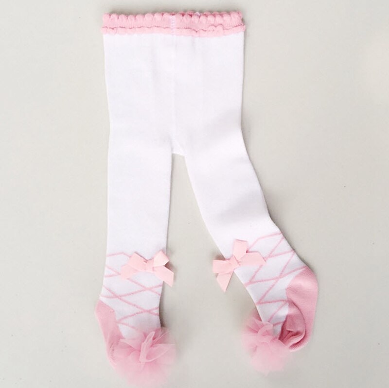 Bebé niñas medias Ballet estilo arco encaje baile medias de niño lindo Panthose blanco niños ropa Otoño Invierno 0-24M GL56
