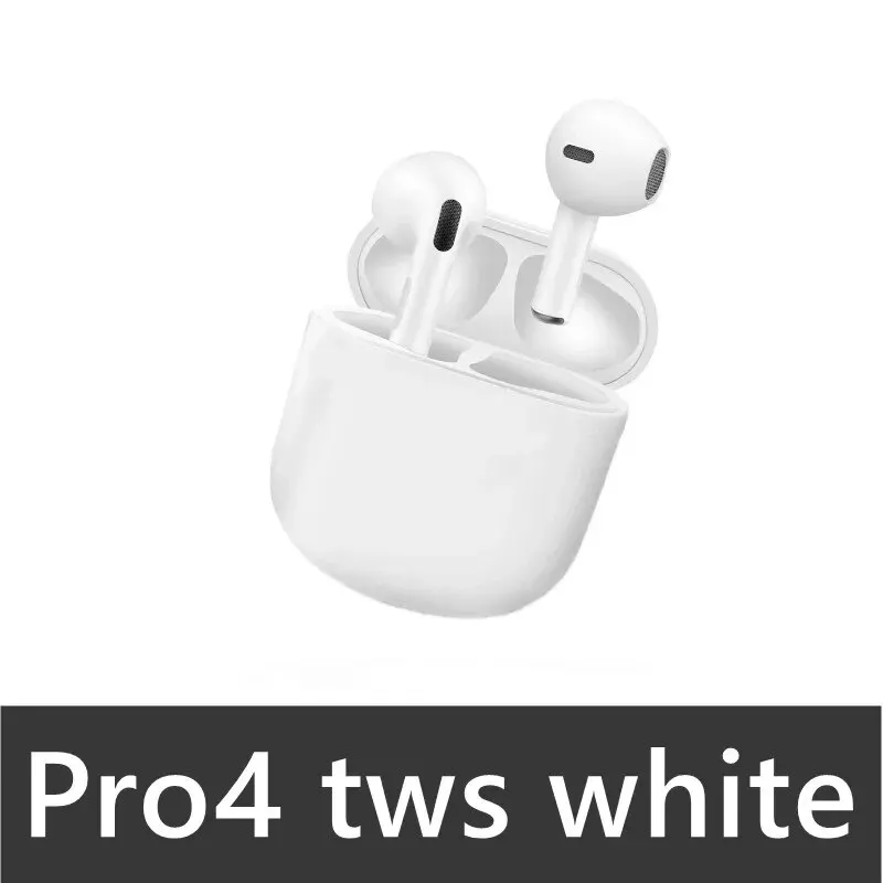 Pro4 TWS Bluetooth Earphone 9D Stereo Wireless Headphone In-Ear HiFi Earbud HandsFree Headset With Microphone For Xiaomi iPhone: Red