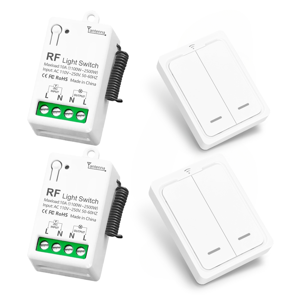 RF433 Drahtlose Fernbedienung Lichtschalter AC110V 220V 10A Relais Mini Modul Wandpaneel mit Magnet für Zuhause Lampe Ventilator LED TV: Hellgrün