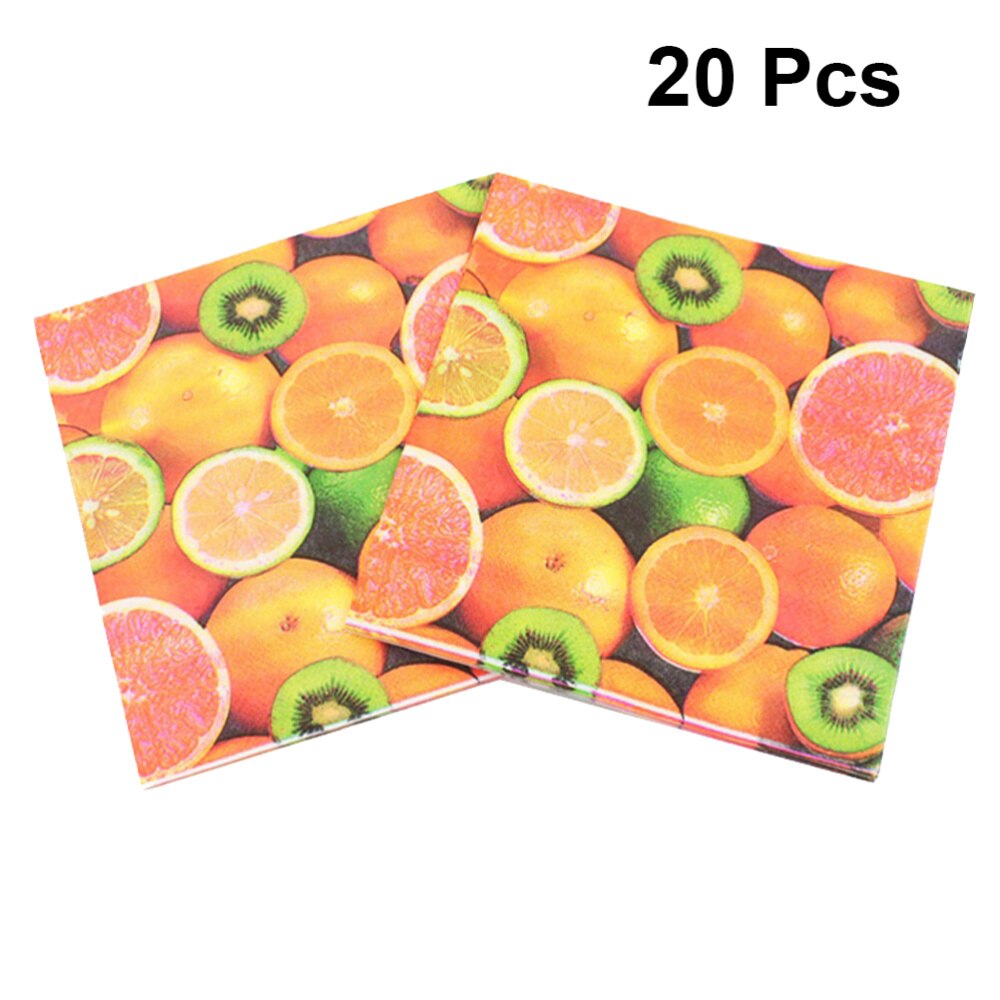 20 Stuks Fruit Serie Servetten Kleur Gedrukt Servetten Facial Weefsels Fruit Printing Servet Feestartikelen Voor Party Banket Dagelijks Gebruik
