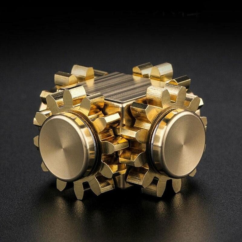 Fingertip Gyro Gear Linkage Cube Pure Copper Finger Mechanical Gyro Adult Decompression Toy Fingertip Gyro