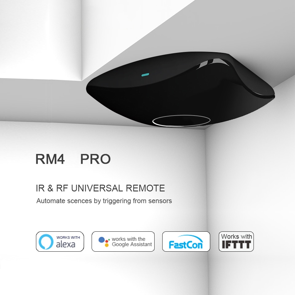 Broadlink fastcon  rm4 pro  rm4c mini ir + rf universal intelligent smart home fjernbetjening controller til google home alexa