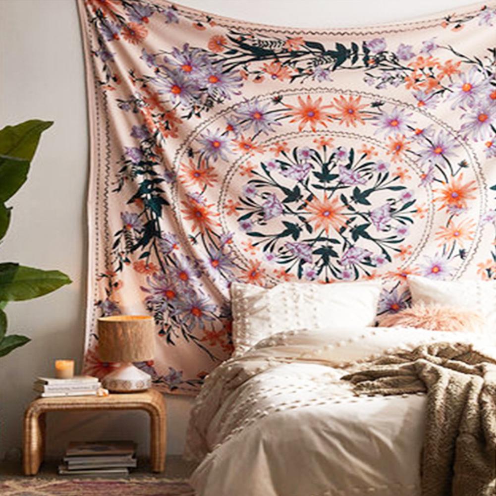 Tapiz colgante de pared de flores estilo bohemio manta decoración de fondo