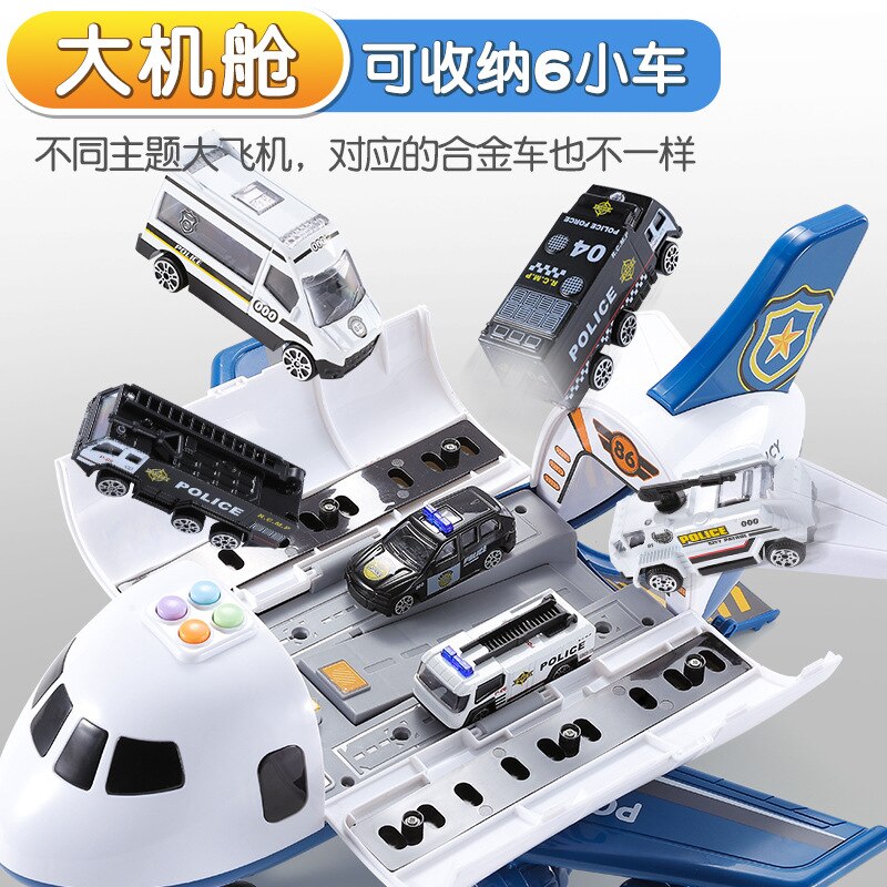Kinderen Speelgoed Vliegtuig Grote Jongen Baby Politie Legering Auto Parkeerplaats Grote Vliegtuig Model Speelgoed Auto
