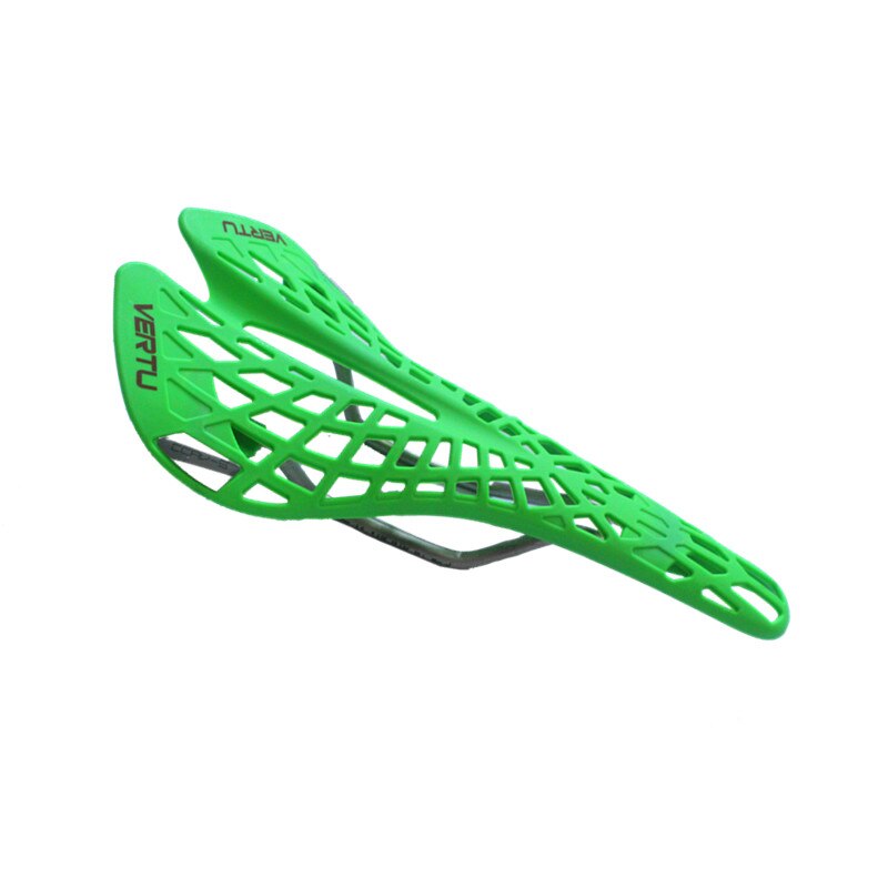 Cykelsadel ergonomisk edderkoppesæde mtb mountainbike pude ventilation holdbart cykeltilbehør super let plast vertu: Grøn