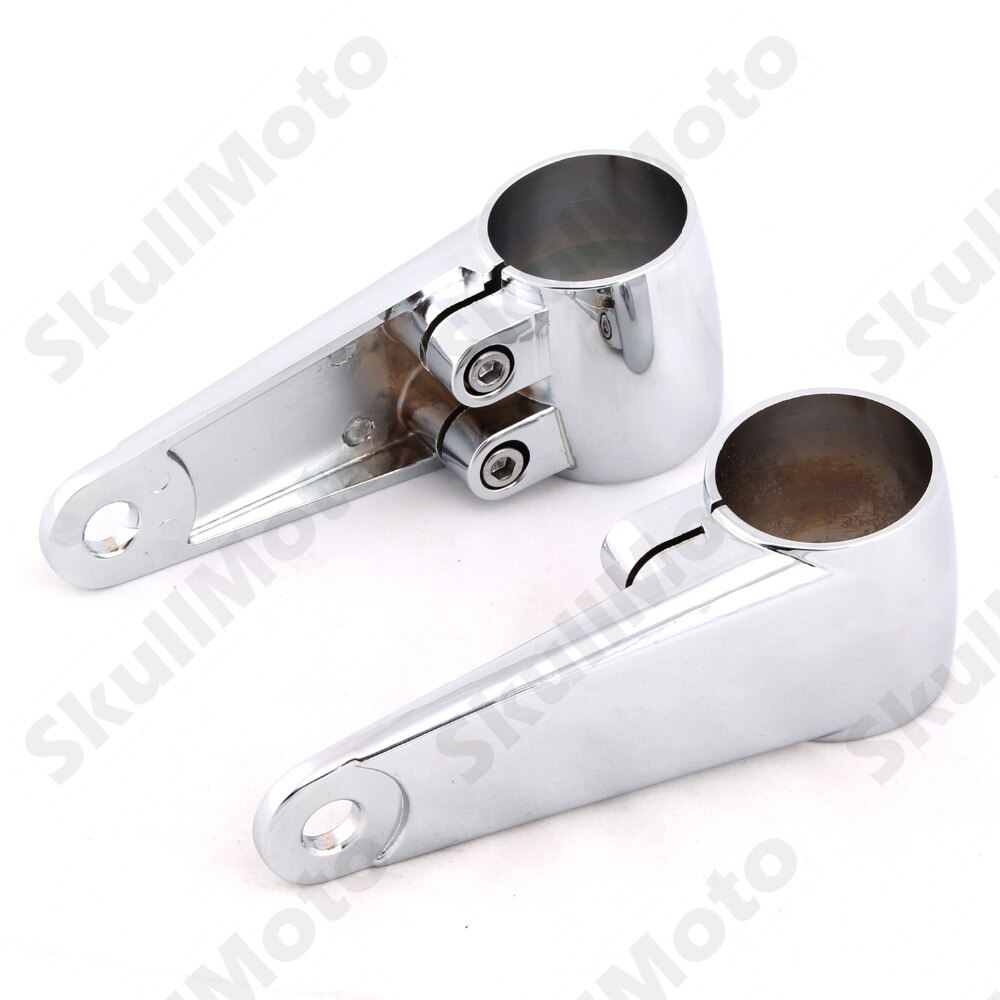 Chrome Motorcycle Voorvork Koplamp Beugel Vork Buis Side Mount Kit 35Mm ~ 41Mm Voor Honda Yamaha Kawasaki bikes Universal