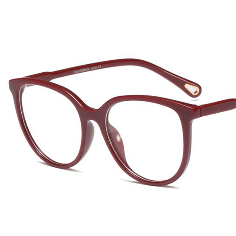Transparent Round Glasses Spectacle Frame Clear Lens Glasses Without Diopter Black Red decorative glasses