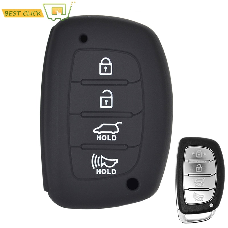Funda de llaves de silicona para Hyundai Elantra Sonata Tucson i40 , , , , carcasa para mando a distancia sin llave piel soporte Protector