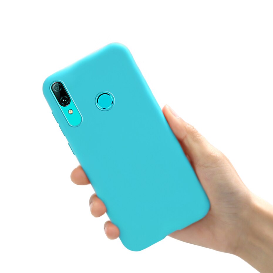 Voor Huawei P Smart Case Huawei Psmart Case Soft Silicon Candy Kleur Back Cover Funda Bumper POT-LX1 POT-LX3 telefoon Case: Sky Blue