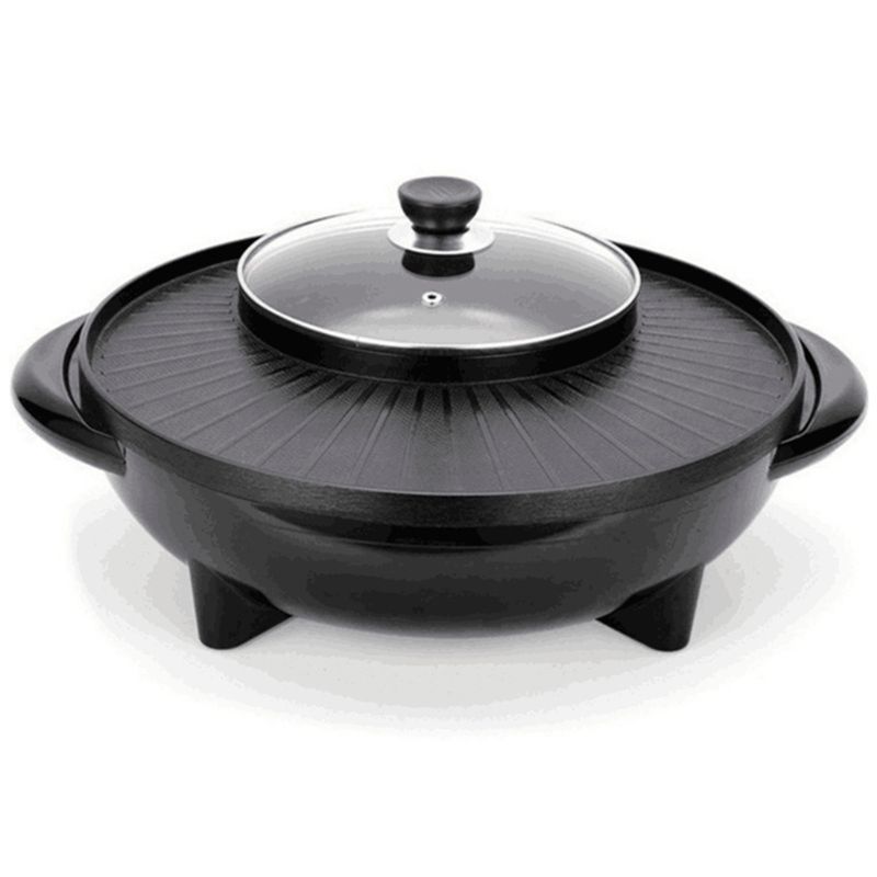 2 in 1 Barbecue Pot Electric 1700W 220V Multi-Function Home Party Grill Pan