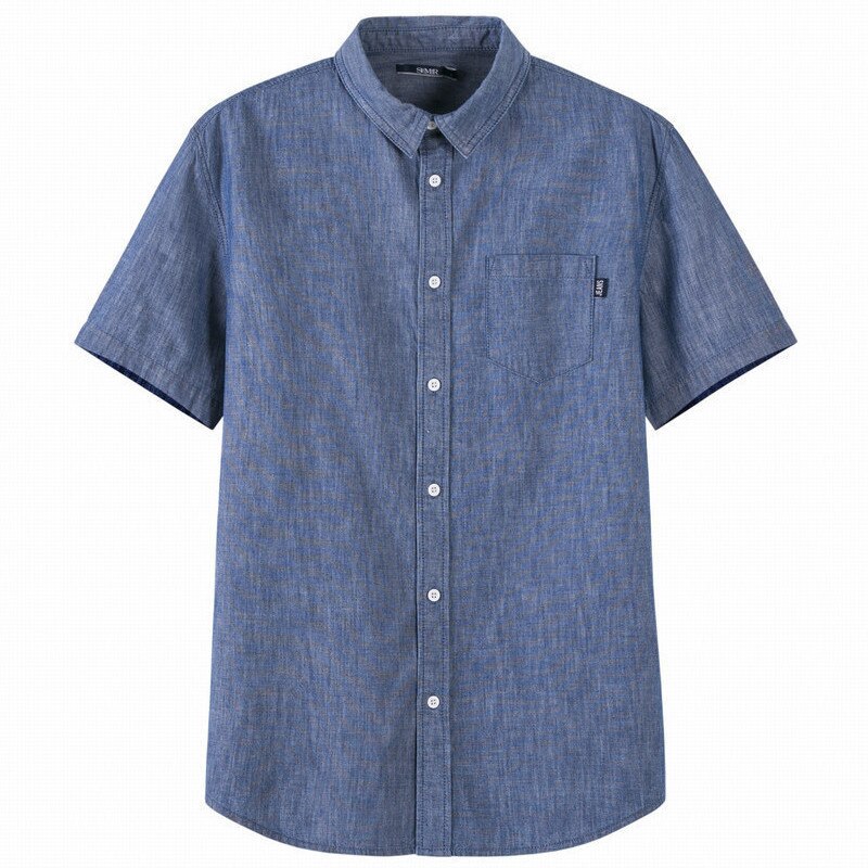 Camisa de de de verano SEMIR ropa de hombre camisa de manga corta ajustada de algodón sólido camisa de hombres para ocasiones sociales de talla grande: M