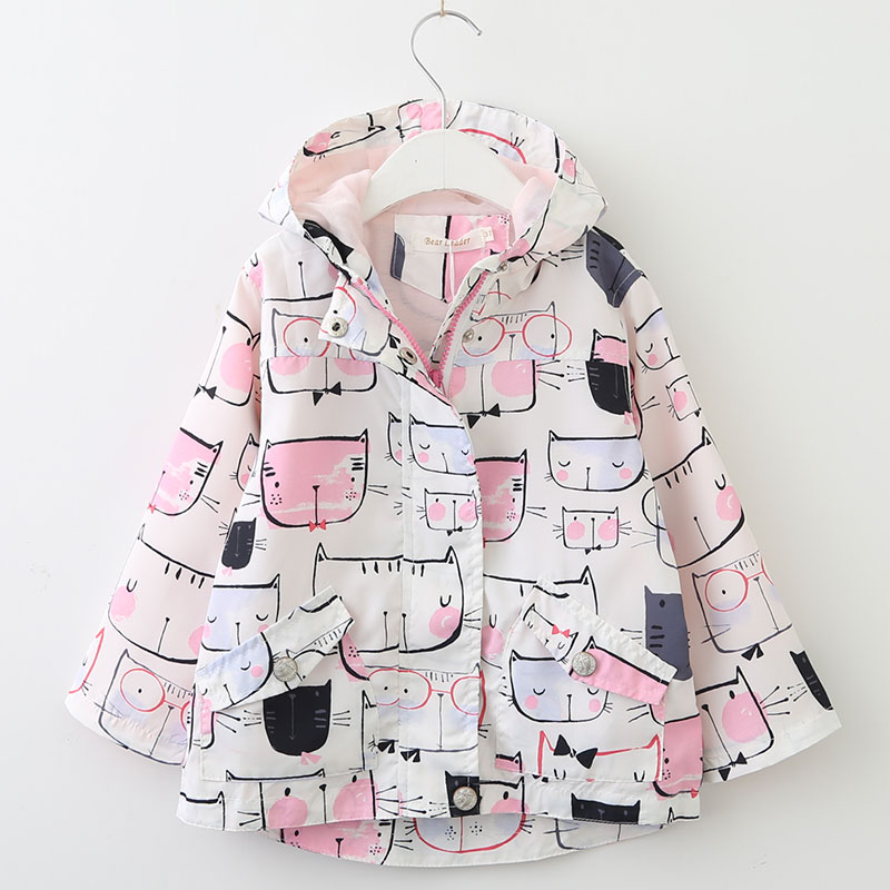 Mayfair Cabin Coats and Jackets Kids Girls Clothes Cartoon Print Outerwear Hooded For 3-7Y spring Autumn Brand Children