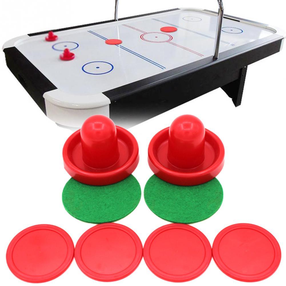 Airhockey tilbehør 76mm målmænd & 52mm puck filt pusher hammer voksen bordspil underholdende legetøj