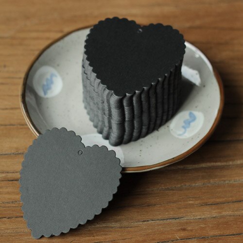 Clothing tag mood message hanging card DIY blank black kraft paper garment hangtag