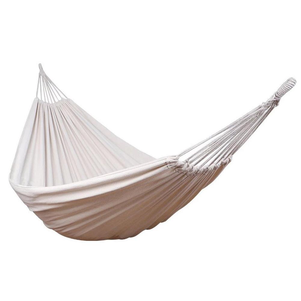 White Two Person Bed With Soft Woven Cotton Fabric Carrying Pouch For Backyard Porch Outdoor And Indoor Use: A