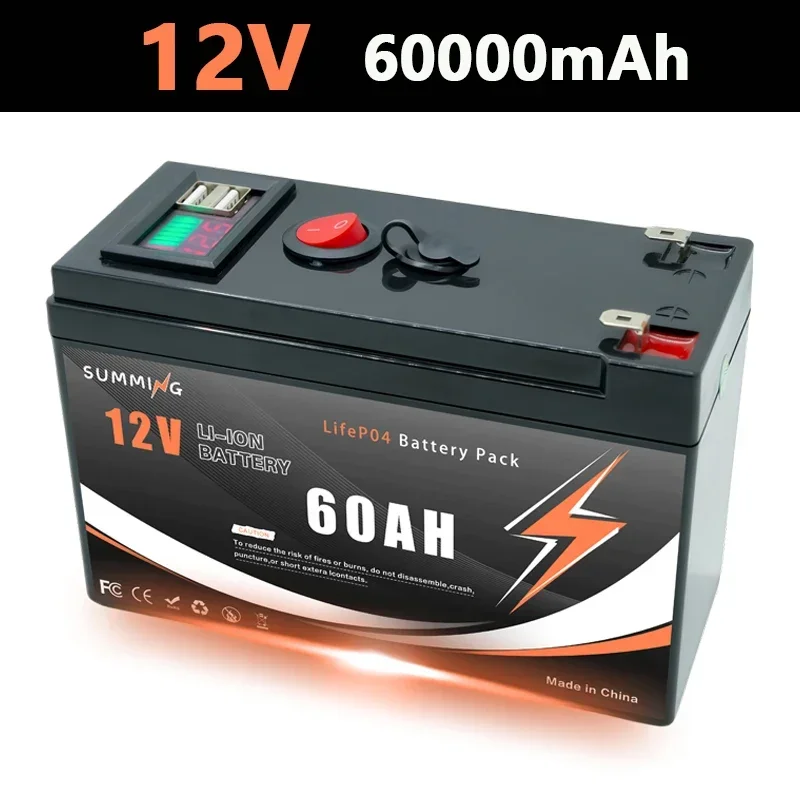 Lifepo 4, 12v, 150ah uppladdningsbart litiumbatteri med inbyggt bms, för leksaker, solpaneler, fisksökare, elhjul: Lila