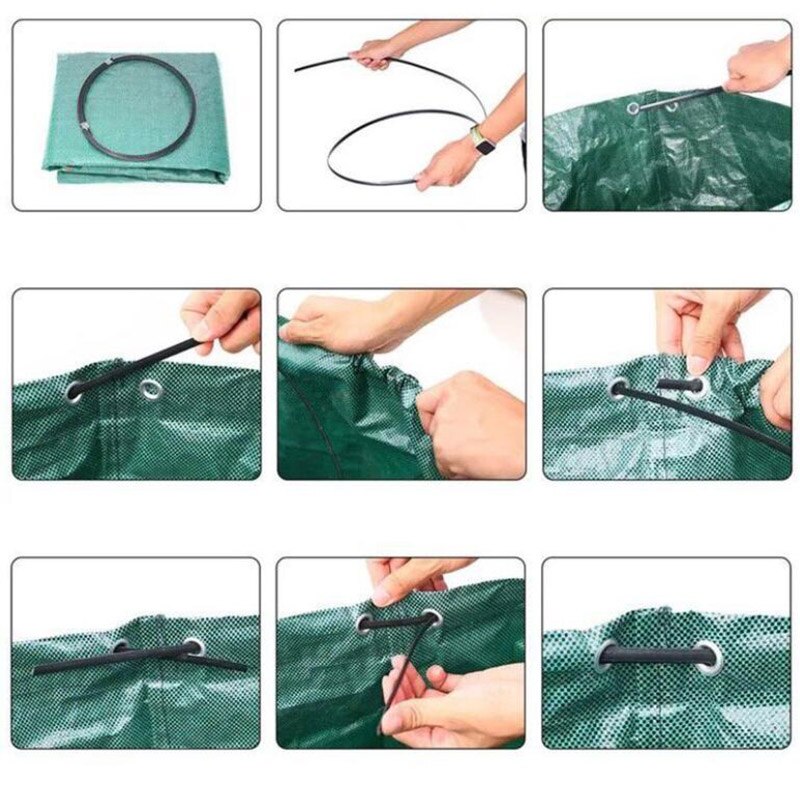 Large Capacity Garden Waste Storage Bag can Reusable Leaf Sack Trash Foldable Garbage Waste Bins Collection Container bins