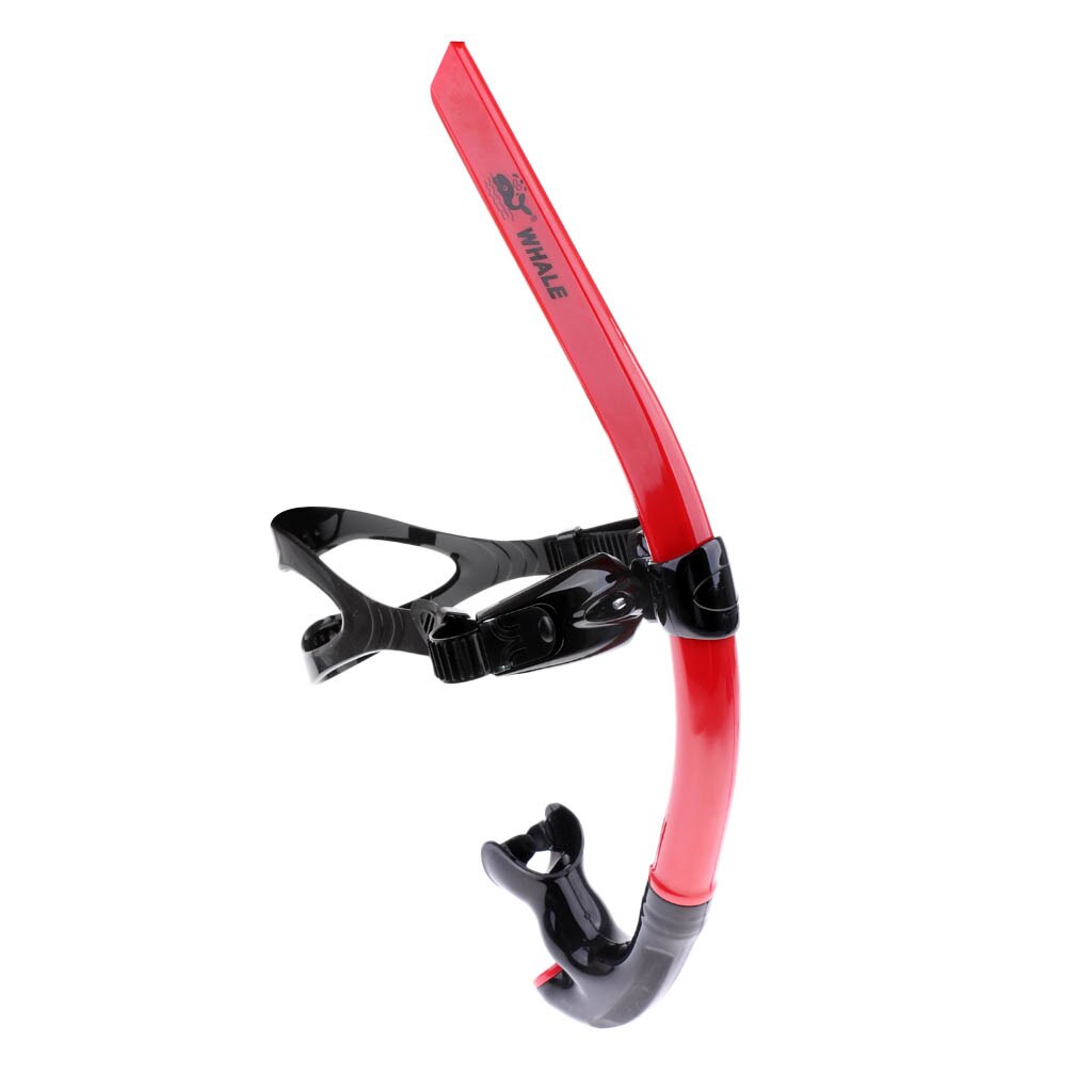 Tubo de respiración de silicona para natación, equipo de esnórquel Ultra para buceo, Línea Central: Red 