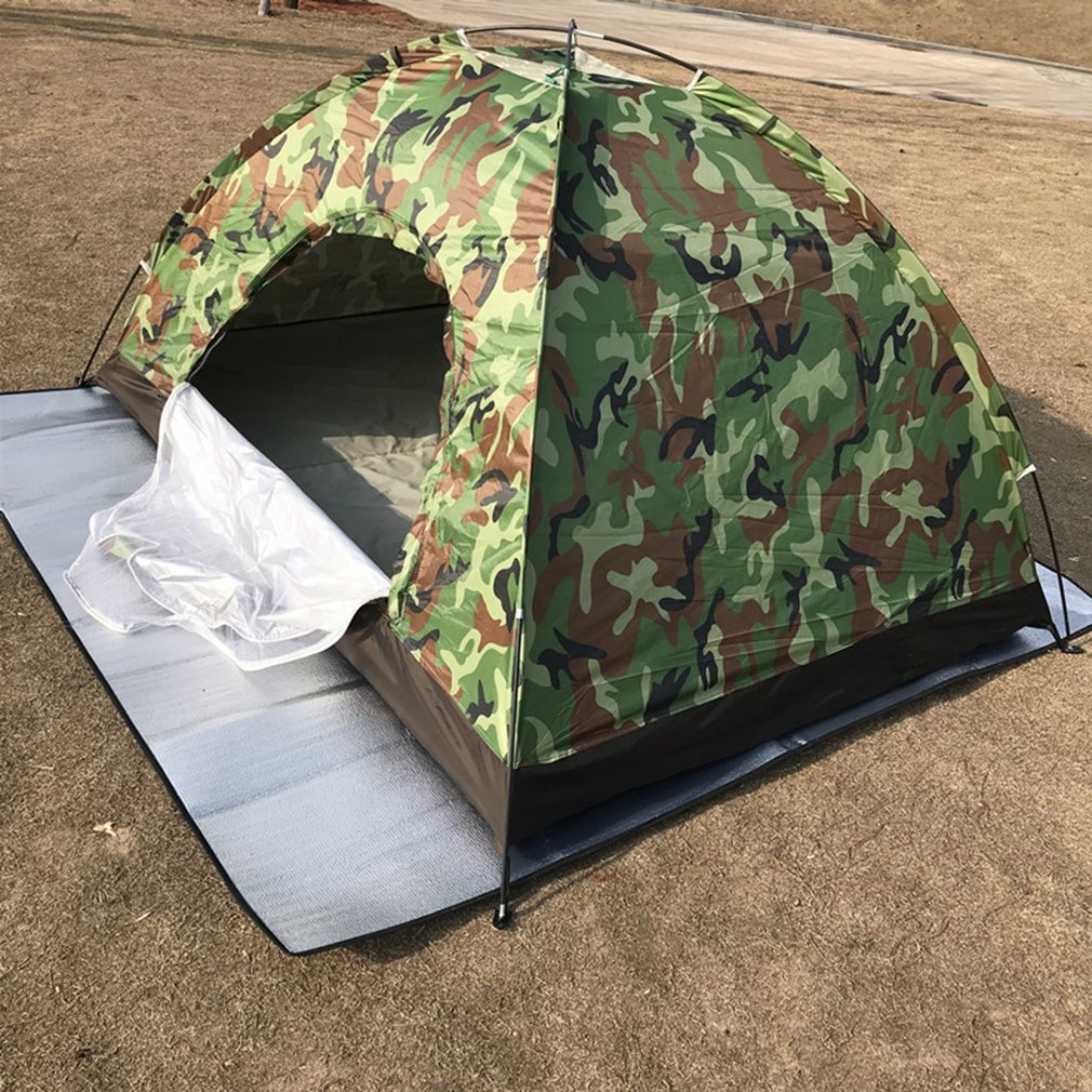 Ultra let 2 person vandtæt camping camouflage telt enkelt lag med rund dør til udendørs camping turisme telt: Default Title