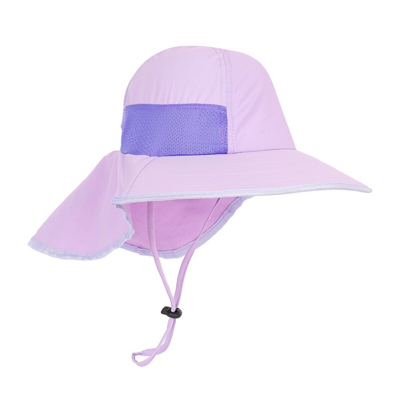 SPF 50 + cappello da sole per bambini cappelli da trekking all&#39;aperto regolabili cappellino da bambino estivo ragazzi viaggi spiaggia cappello da bambina cappelli sportivi per bambini: Lavanda