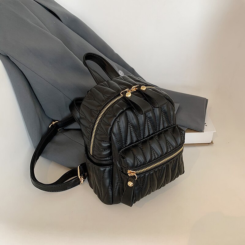 Dames Zacht Leer Pu Lederen Rugzak Retro Rugzak Vrouwelijke Student Schooltas Vakantiereizen Rugzak Mini Schooltas