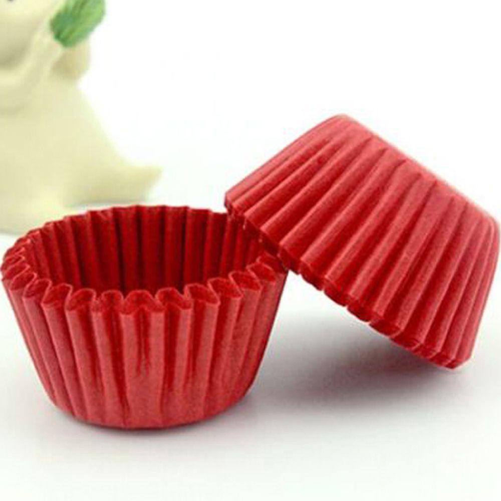 1000Pcs 25X21Mm Mini Kleurrijke Papier Taart Cupcake Liner Bakken Muffin Box Cup Case Party Tray Cake mold Decorating Gereedschap: dark red